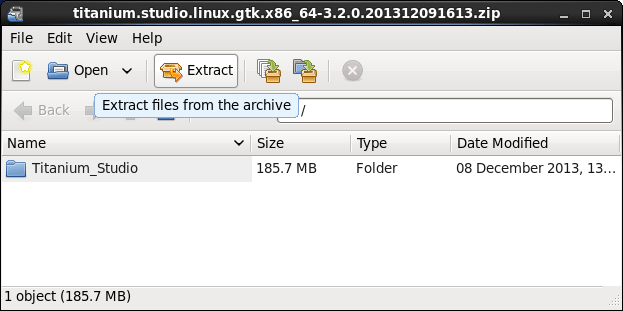 Install Appcelerator Titanium openSUSE 13.X - Appcelerator Titanium Studio Extraction
