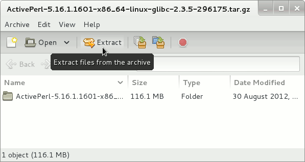 Gnome3 ActivePerl Extraction