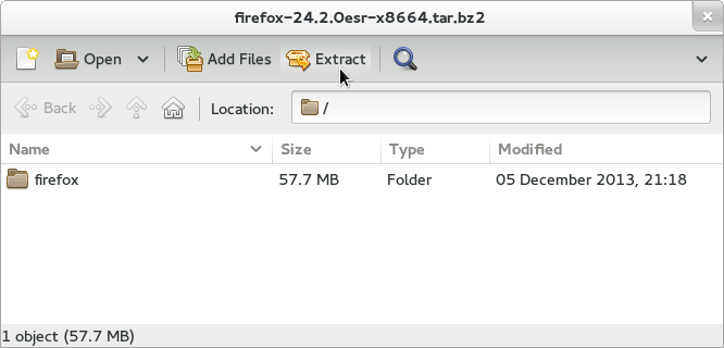 How to Install Firefox ESR on CentOS 8.x/Stream-8 - GNOME3 Firefox Archive Extraction