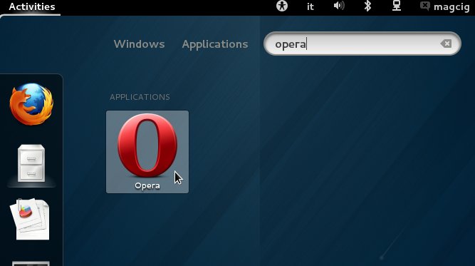 Browser Opera Manjaro GNU/Linux Installation Guide - Launcher