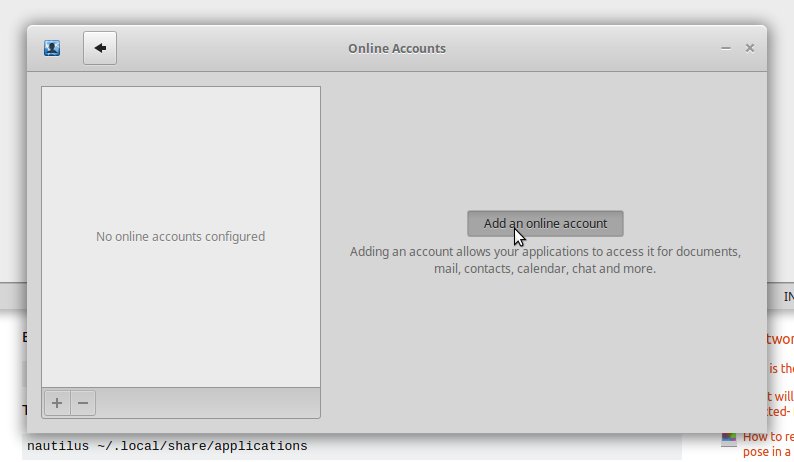 Google Drive Client Quick Start on Xubuntu 16.04 Xenial LTS - Adding Online Account