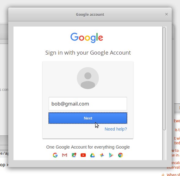 Google Drive Client Quick Start on Ubuntu 19.04 Disco - Sygn In to Google Account