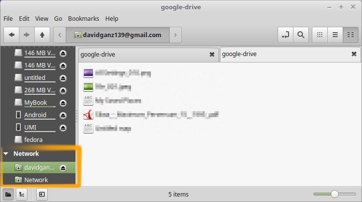 Google Drive Client Quick Start on Xubuntu 16.04 Xenial LTS - Google Drive on File Manager