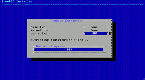 Install FreeBSD 9 KDE 4 Archive Extraction