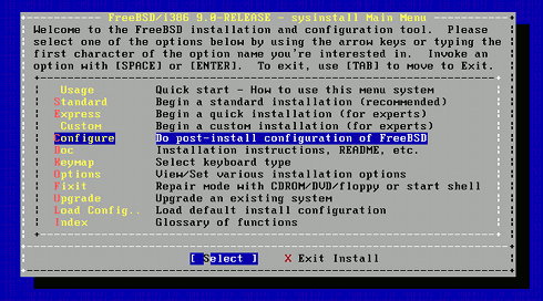 Install FreeBSD 9 KDE 4 Select Configure