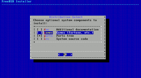 Install FreeBSD 9 KDE 4 Select Distribution Components