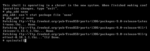 Install FreeBSD 9 KDE 4 Install Nano Editor and Sysinstall Configuration
