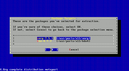 Install FreeBSD 9 KDE 4 Confirm Packages Installation