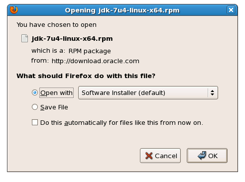Installing Oracle JDK 7 on Oracle Linux 6.X GNOME 32-bit 1