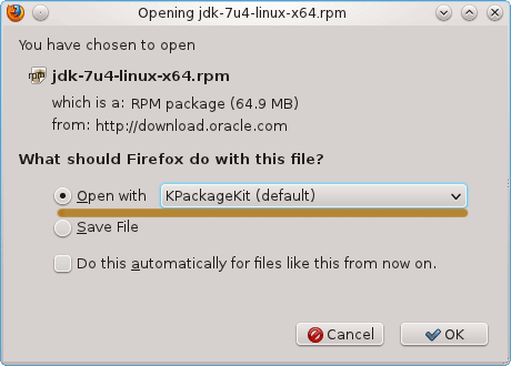 Install the Latest Java on RHEL Linux 6 KDE 1