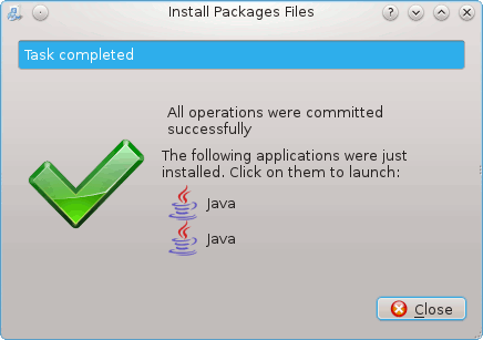 Install the Latest Java on RHEL Linux 6 KDE Success