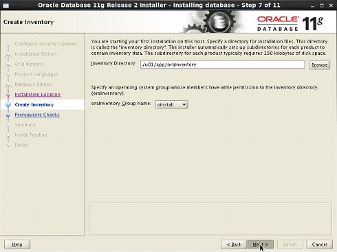 Linux Oracle 11g R2 Installation Step 7