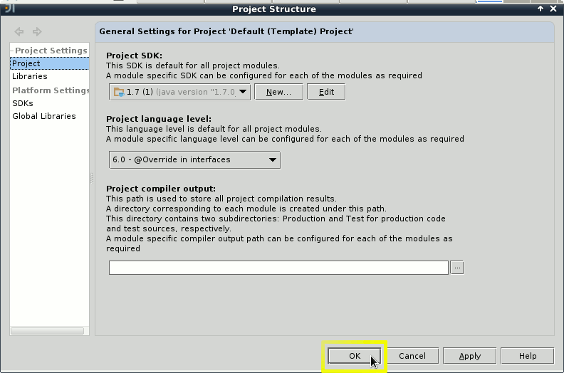 IntelliJ 12.X Welcome - Configure - Project Defaults - Project Structure - Sdk Setup