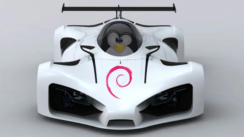 Debian Penguin LeMans