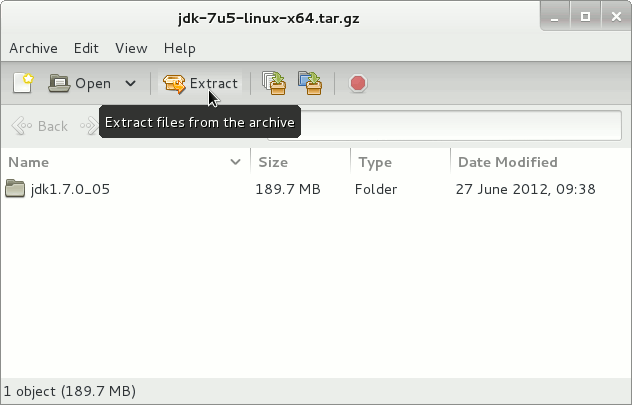 Java JDK 7 tar.gz Extraction 1