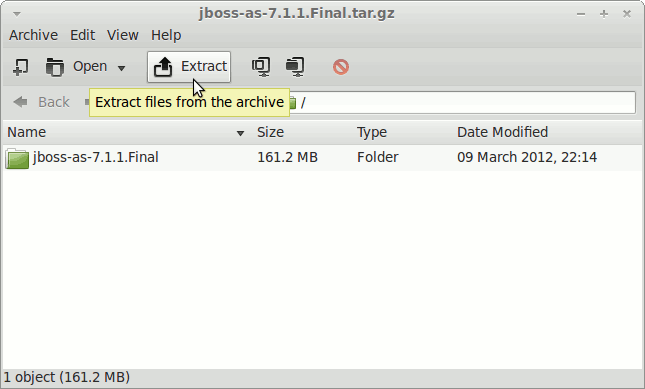 Install JBoss on Debian Linux GNOME Extraction