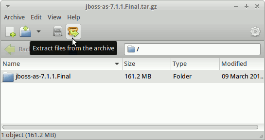 Linux Xubuntu Desktop JBoss 7 Extraction