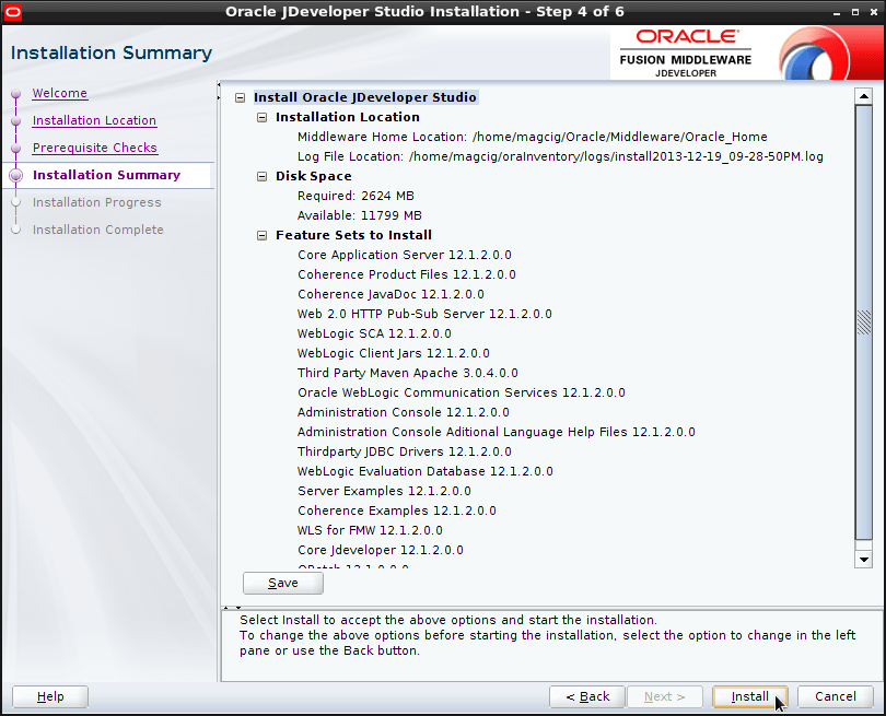 Install JDeveloper 12c Java Edition Fedora 35 Linux - JDeveloper Java Edition GUI
