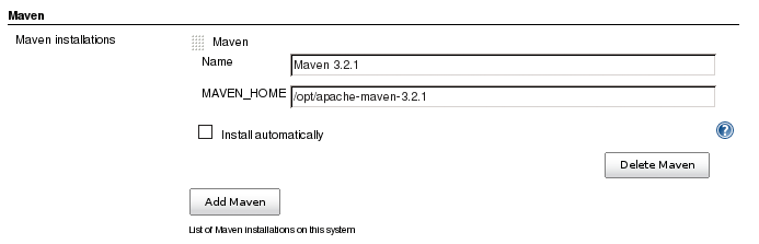 Jenkins CI Server Configuration - Set Maven Home