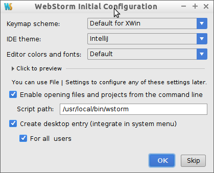 WebStorm openSUSE 42 Installation - setting up path and shortcut