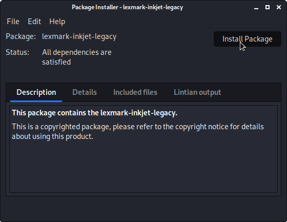 How to Install Lexmark Printer Driver on Linux Mint - GDebi UI