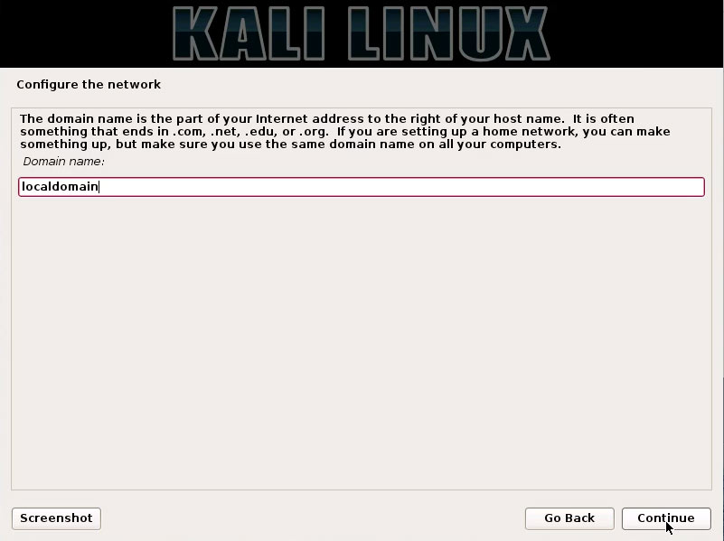 VMware Fusion Kali GNU/Linux 2019 Virtual Machine Installation Easy Guide - Domain Name