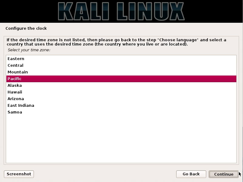 Parallels Desktop Kali GNU/Linux 2019 Virtual Machine Installation Easy Guide - Configuring Clock