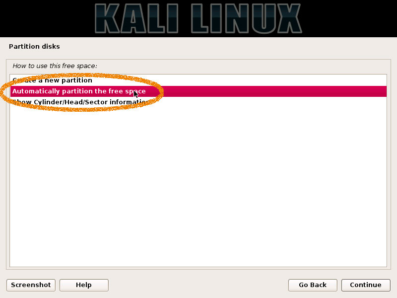 How Partitioning for Kali Installation on Windows 10 Computers - Auto Partitioning Free Space