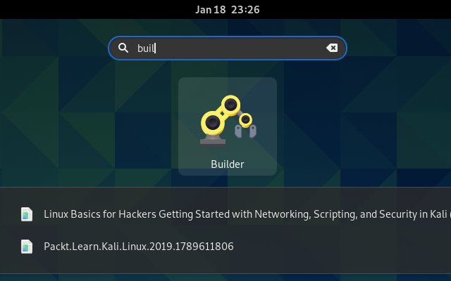 Installing GNOME Builder on Debian Bullseye - Launcher