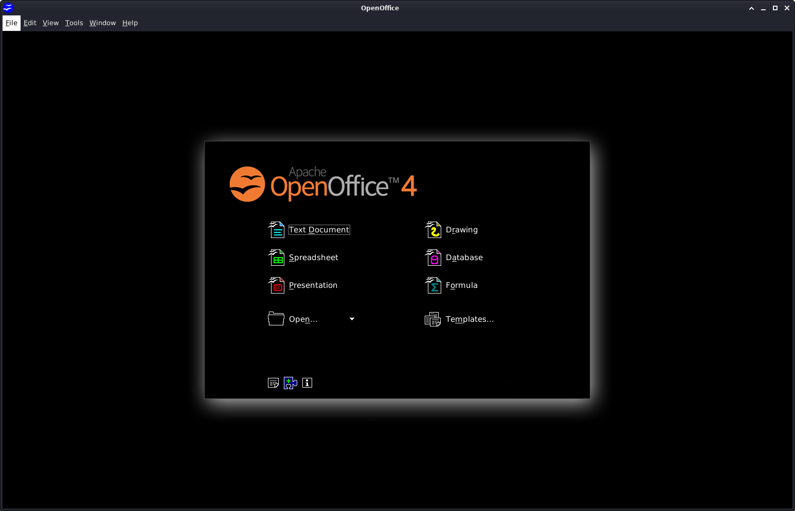 Step-by-step OpenOffice Xubuntu Linux Installation Guide - Choose Document Type