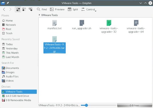 Install VMware-Tools for KaOS 2018 Linux - Open VMware Tools Archive