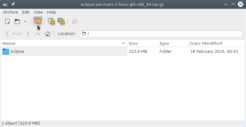 How to Install Eclipse 1822-12 R IDE for C on Linux Mint - Extraction