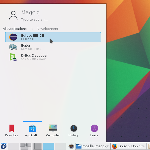 Making a KDE 5 Launcher on Main Menu - New Launcher