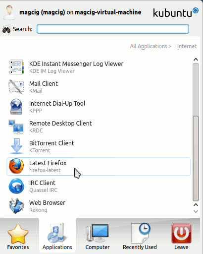 Firefox & KDE4 Desktop Launcher