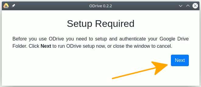 GNU/Linux ODrive Google Drive Client Getting Started Guide - Setup required