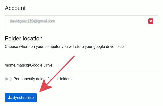 GNU/Linux ODrive Google Drive Client Getting Started Guide - Synchronize