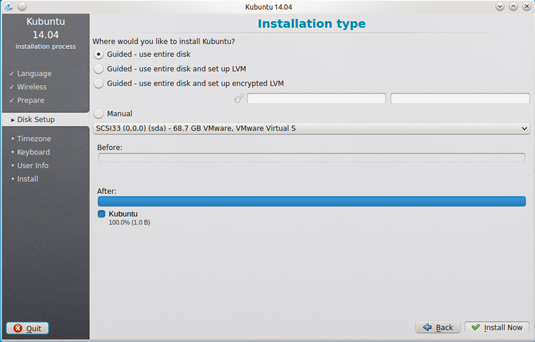 Install Kubuntu 14.04 Trusty on Top of Windows 8 - Formatting with LVM SetUp