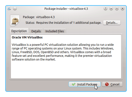 Install Virtualbox on Kubuntu 14.04 Trusty - GDebi VirtualBox Installation