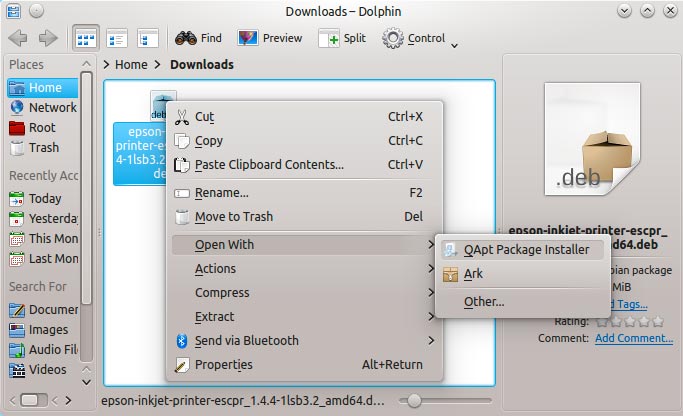 How to Install Epson Printer Driver on Kubuntu 15.10 Wily - Kubuntu Software Center