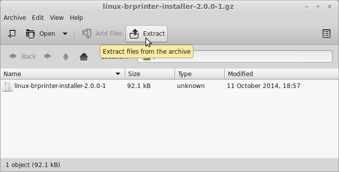 How to Install Brother Printer in Lubuntu 20.04 Focal Archive Extraction