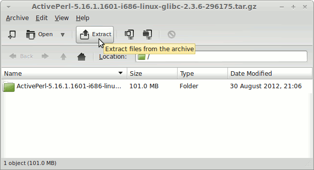 Install ActivePerl on Linux Mint 17 Qiana 32/64-bit - Extraction