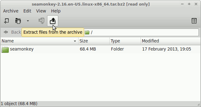 How to Install SeaMonkey on Ubuntu 18.04 - Extracting SeaMonkey