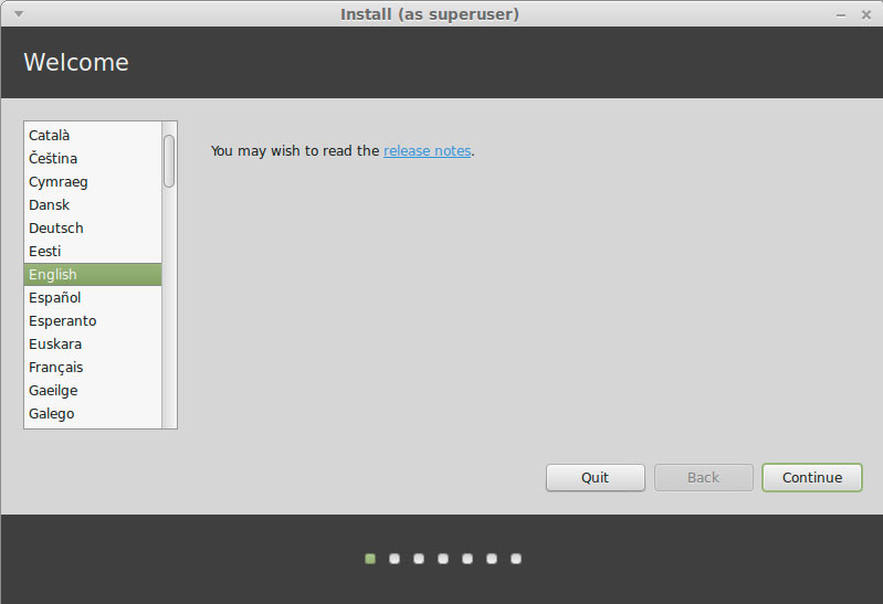 Install Linux Mint 18 Sarah Mate on VMware Fusion 8 - Preparing Installation to Hard Drive