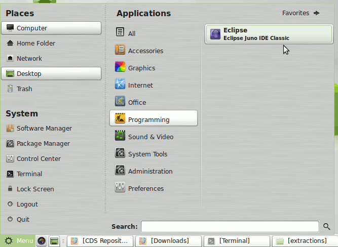 Linux Mint Eclipse Launcher