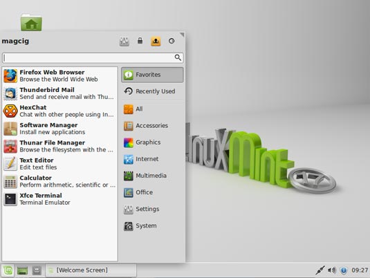 Linux Mint 17 Qiana Xfce Desktop