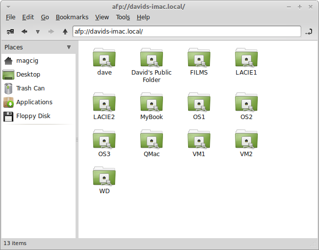 Browsing Thunar Afp on Linux Mint