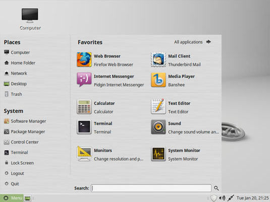 Linux Mint 17.1 Rebecca Mate Desktop