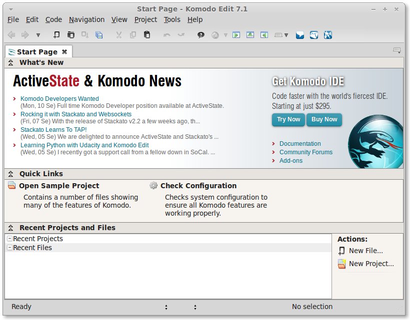 Install Komodo Edit Linux Mint 15 Olivia - Komodo Started