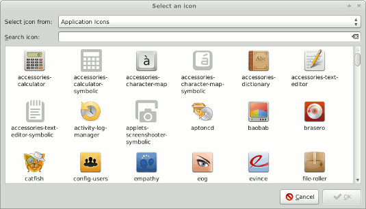 Linux Mint 13 Maya Xfce Launcher Creator - Set Icon