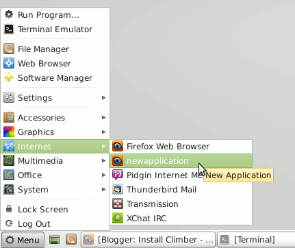Linux Mint 13 Xfce New Application Launcher